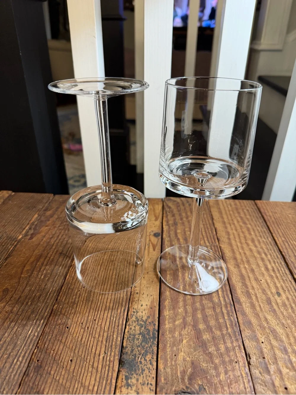 Pair of Stunning Modern White Wine Goblets